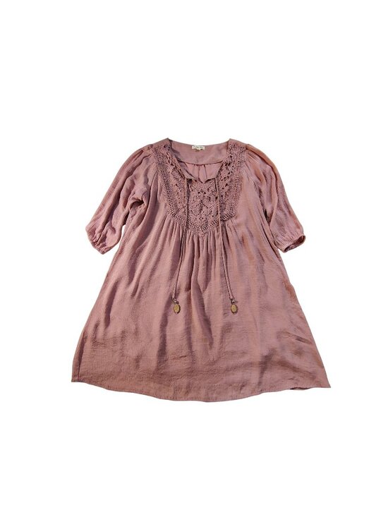 Indigo Rose Dresses & Skirts - Indigo Rose Womens Mauve Textured 3/4 Sleeve Dress 2X Relaxed fit  Lightweight